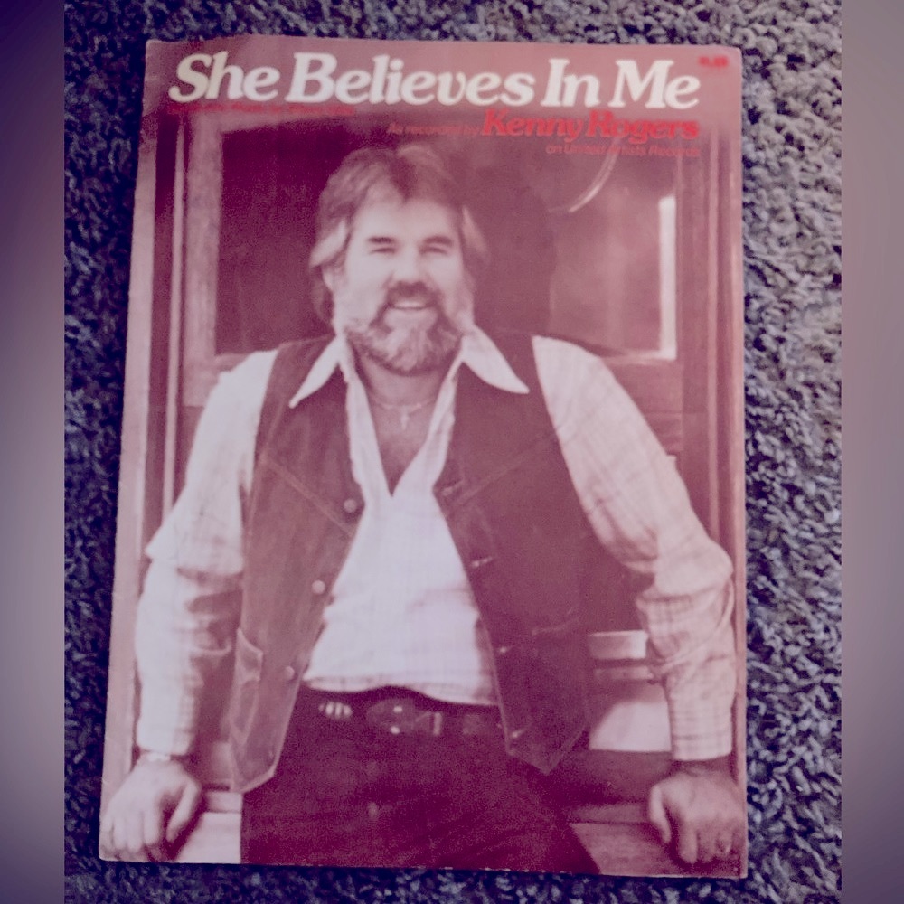Kenny Rogers sheet music she believes in me words and music copyright 1977
